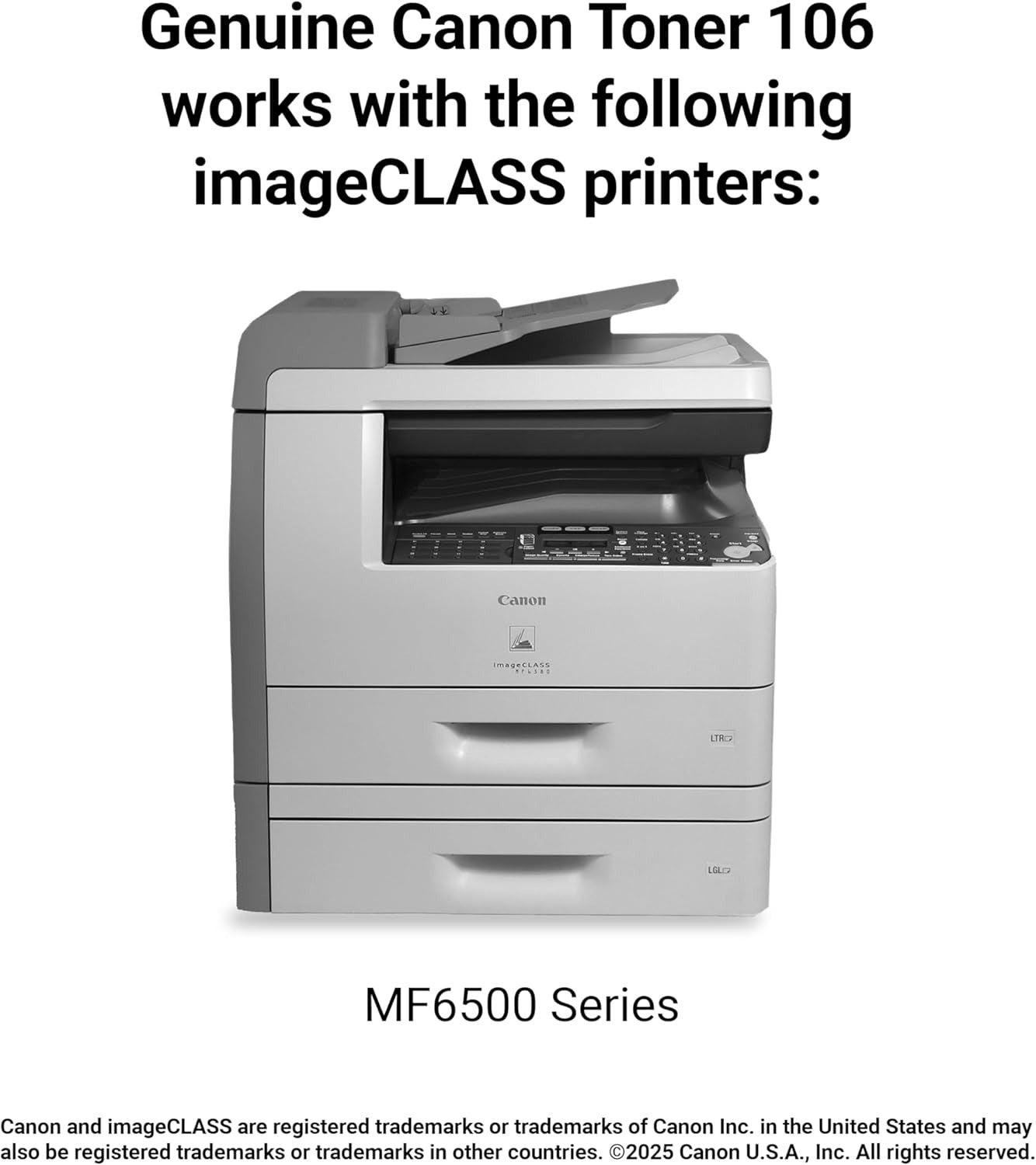 Canon 106 Toner Cartridge Black (0264B001) 1 Pack, for Canon imageCLASS MF6530, MF6540, MF6550, MF6560, MF6560cx, MF6580, Laser Printer TonerXpres