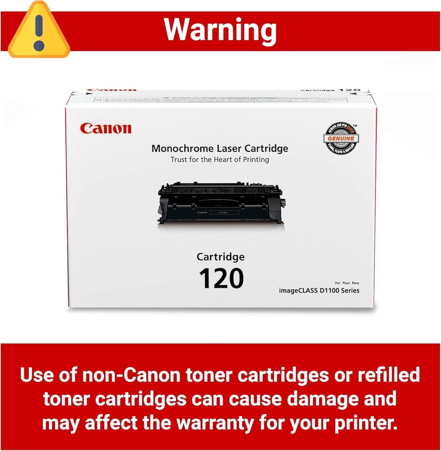 Canon 120 Toner Cartridge, Genuine Black (2617B001AA) TonerXpres