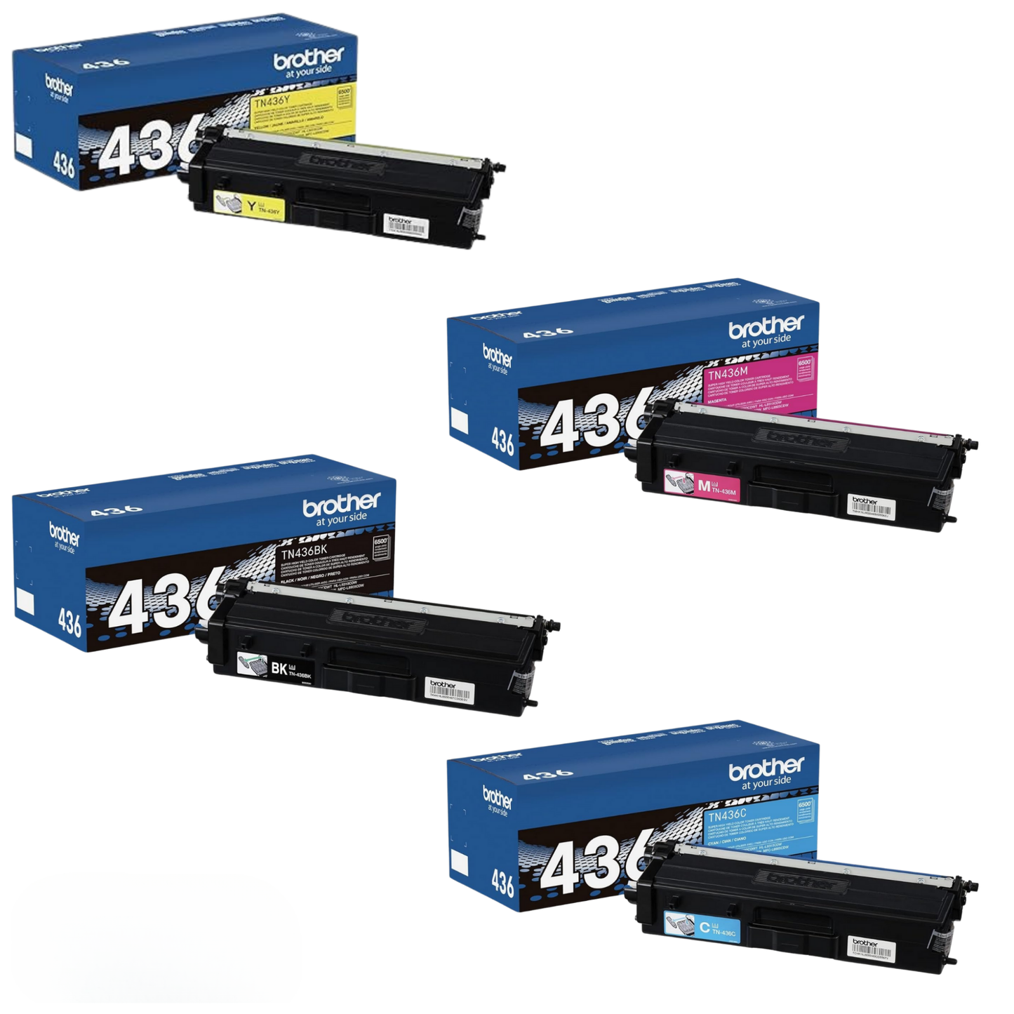 Brother TN-436 Toner Set Genuine Original 4-Color Super High Yield NEW! TonerXpres