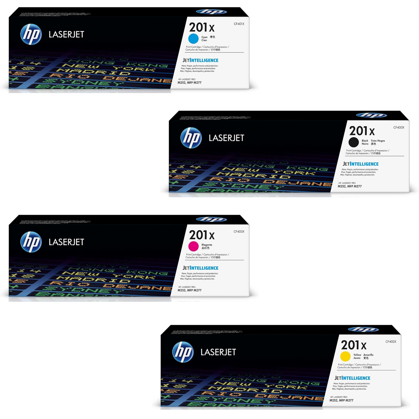 HP 201X Toner Set Genuine Original 4-Color High Yield NEW Sealed!