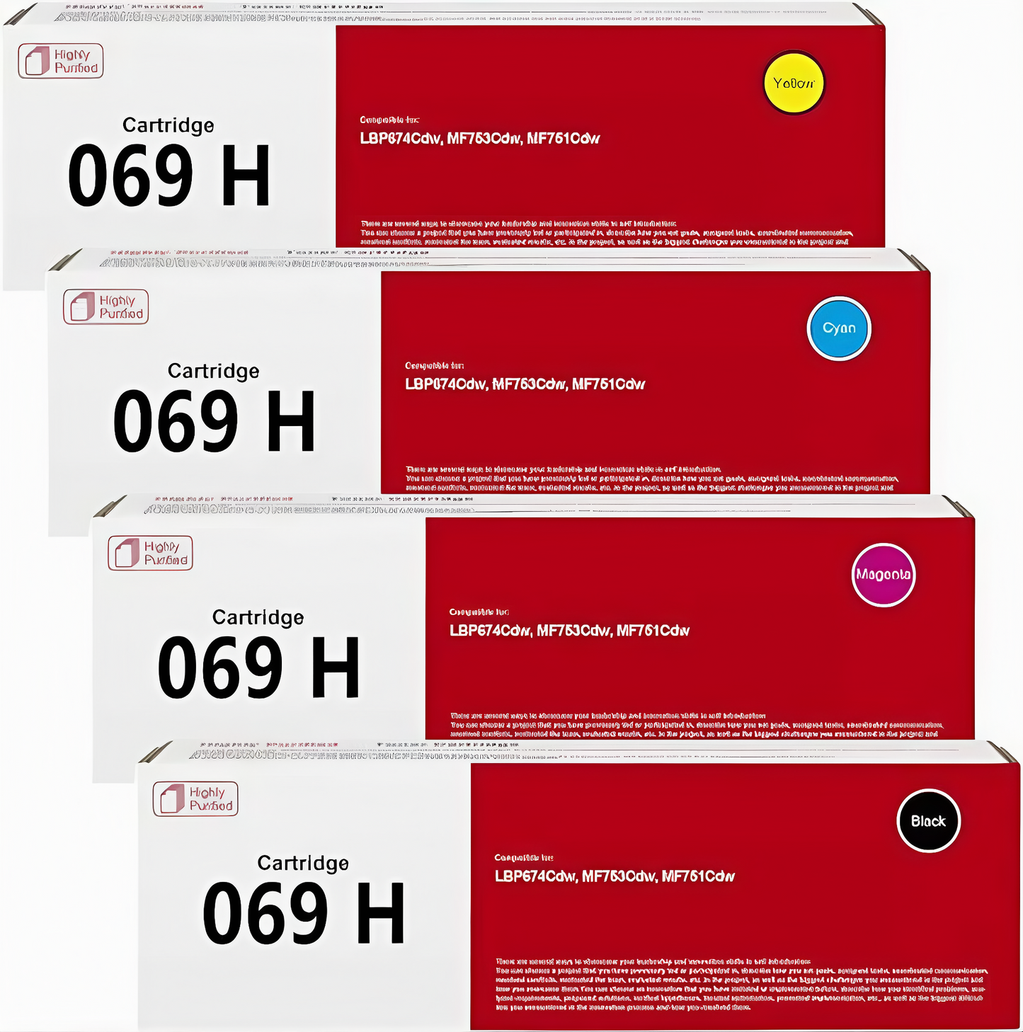 Canon 069H Toner Set Genuine Original 4-Color BCMY High Yield NEW TonerXpres