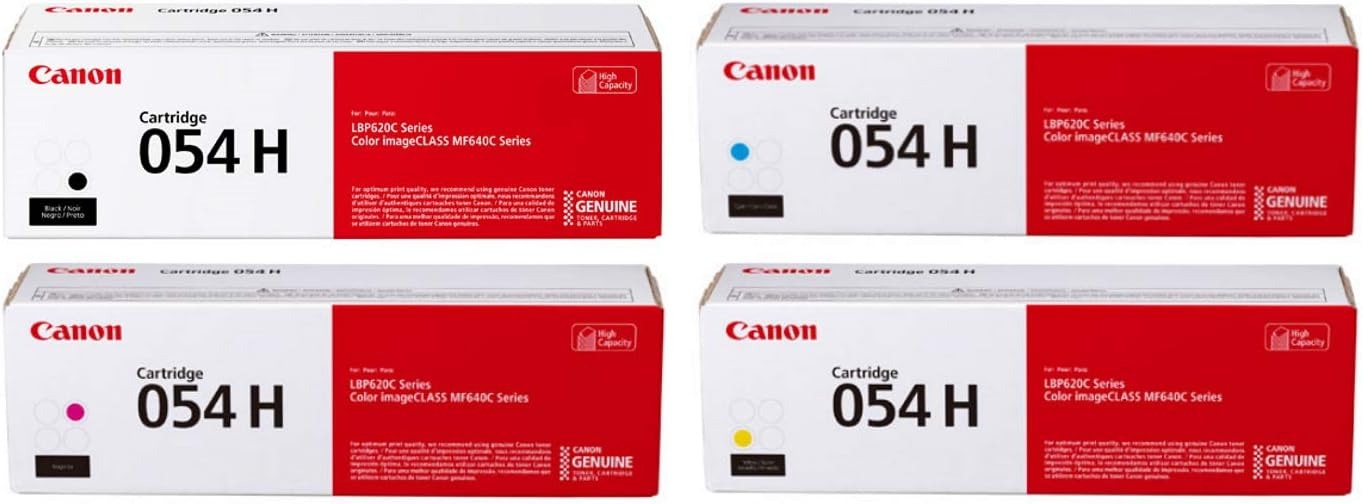 Canon 054H Toner Cartridge Set – High Yield – 4-Pack: Black Cyan Magenta Yellow TonerXpres