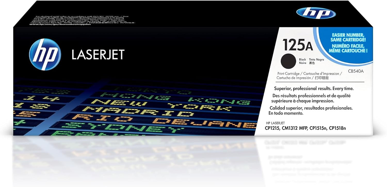 HP CB540A 125A Black Toner – Genuine HP, Sealed, ~2,200 Pages, CP1515n & CP1215 Compatible TonerXpres
