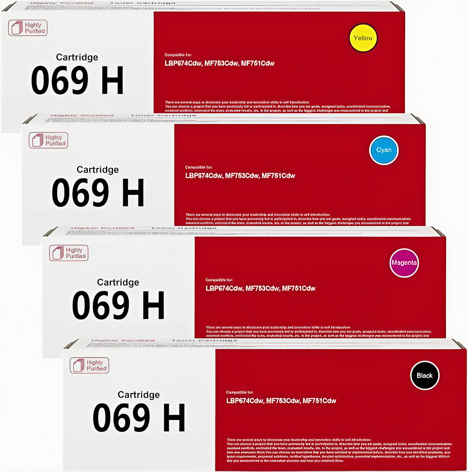 Canon 069H Toner Set Genuine Original 4-Color BCMY High Yield NEW TonerXpres