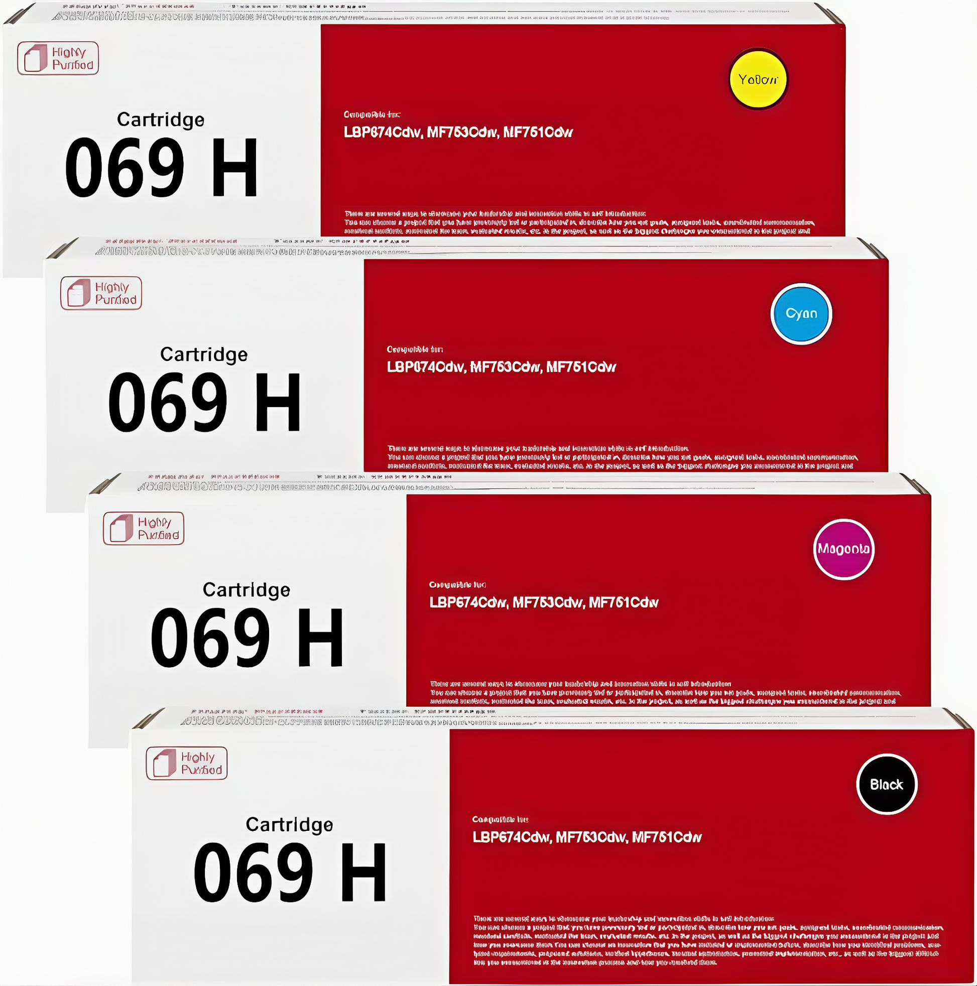 Canon 069H Toner Set Genuine Original 4-Color BCMY High Yield NEW TonerXpres